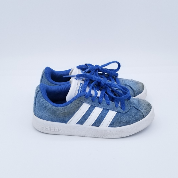 adidas Other - Adidas VL Court 2.0 Suede Little Kids Athletic Sneakers Blue Size 11K